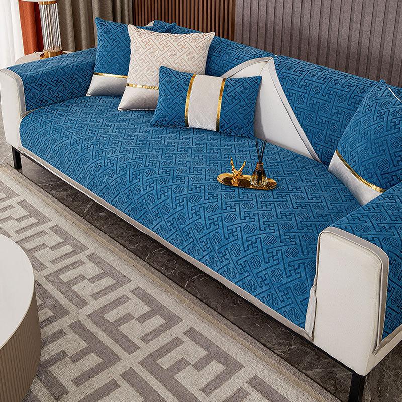 Modern Geometric Pattern Sofa Cover Chenille Sofa Cushion Wear Resistant Universal Sofa Cover Solid Color AntiSlip Couch Cushion