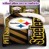 Pittsburgh Steelers Pattern Bedding Quilt Set Quilt Cover Pillowcase Home Decoration Birthday Gift (1 * duvet cover + 2 * pillowcase, without core)