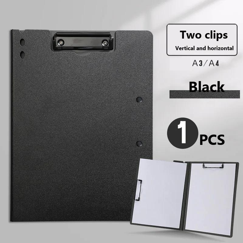 Утолщенная папка для файлов с двойным зажимом и блокнотом для письма, офисные многофункциональные органайзеры из полипропилена, буфер обмена, настольный органайзер