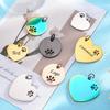 Customized Mirror Polished Hollow Paw Heart Tags Stainless Steel Pendants For DIY Personalized ID/Name/Logo/Text Jewelry