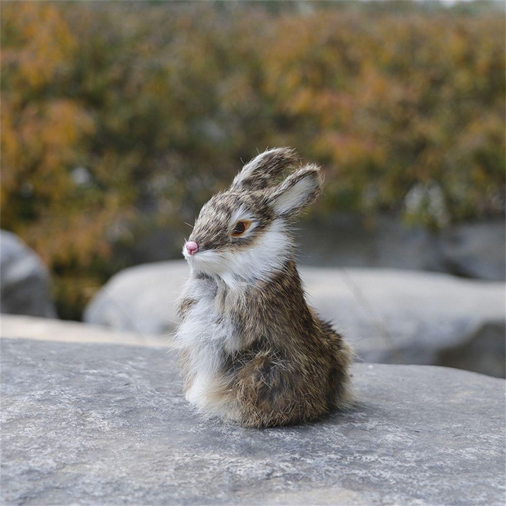 Decoration Lifelike Animal Desktop Furnishings Plush Toys Easter Rabbits Simulation Rabbit Model