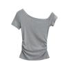 European & American Off-Shoulder Slimming Short-Sleeve Cropped Top - 2025 Spring/Summer Collection