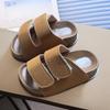 Модные тапочки в стиле Birkenstock на липучках с толстой подошвой для малышей и детей - Летняя уличная обувь
