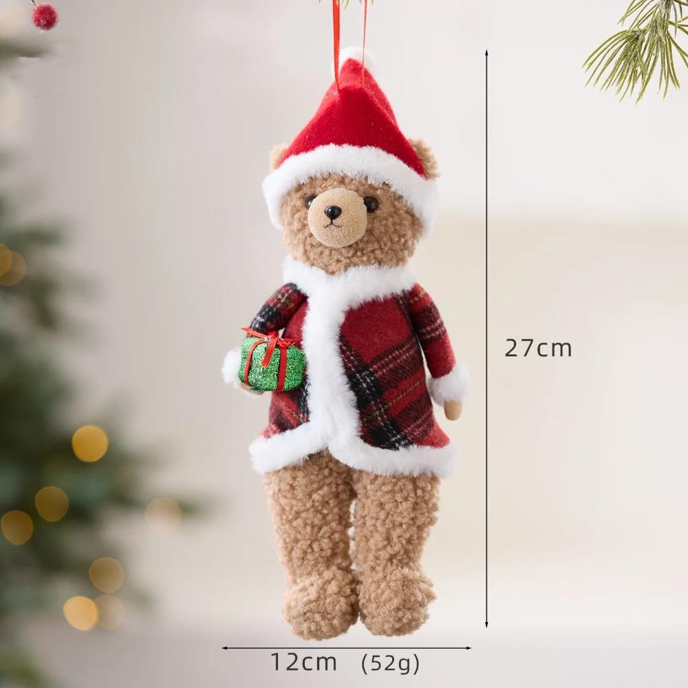 2026 Christmas Decoration News Cute Bear Dolls Pendant Christmas Tree Hanging Oranment Navidad New Year Home Decor Kids Gifts