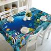 Sea View Pattern Tablecloth Parrot And Elephant Pattern Waterproof Thicken Rectangular And Round Table Cloth For Wedding