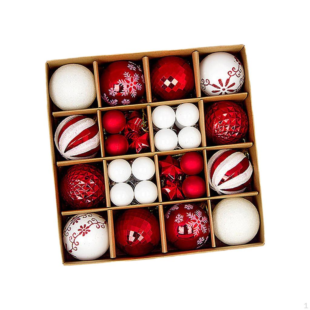 44 Count Christmas Balls for Tree Decor, Shiny Hanging Ornaments Collection