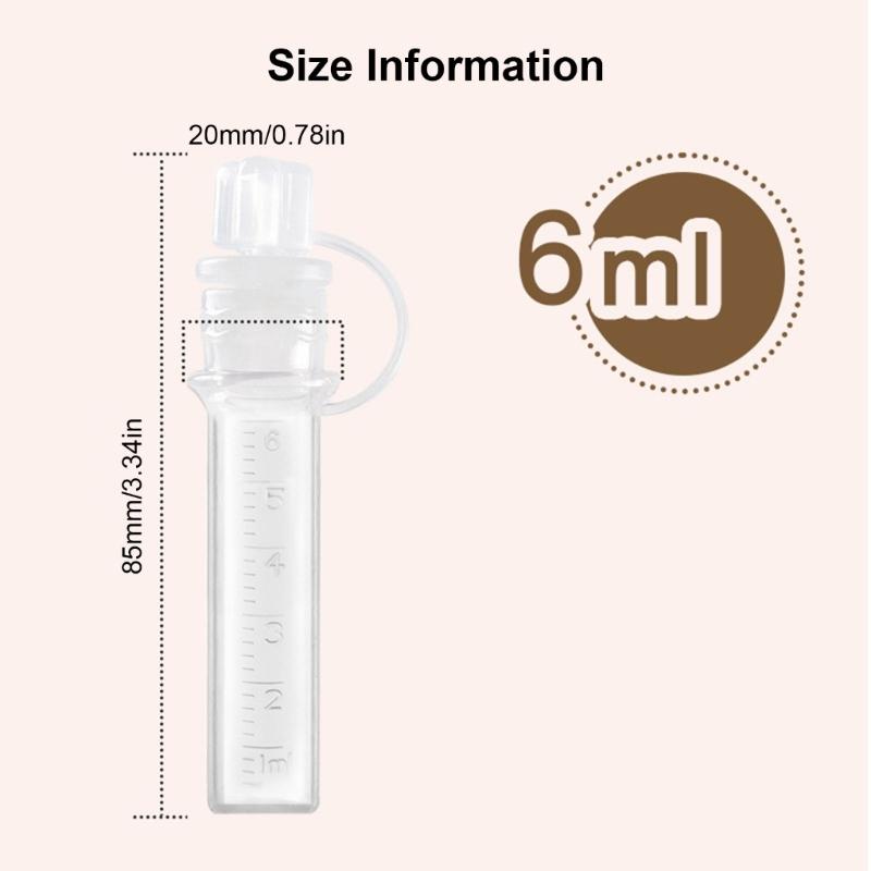 Breast Milk Colostrum Collection Tube for New Mom, Reusable 6ml Baby Feeding Artifact Newborns Silicone Dropper