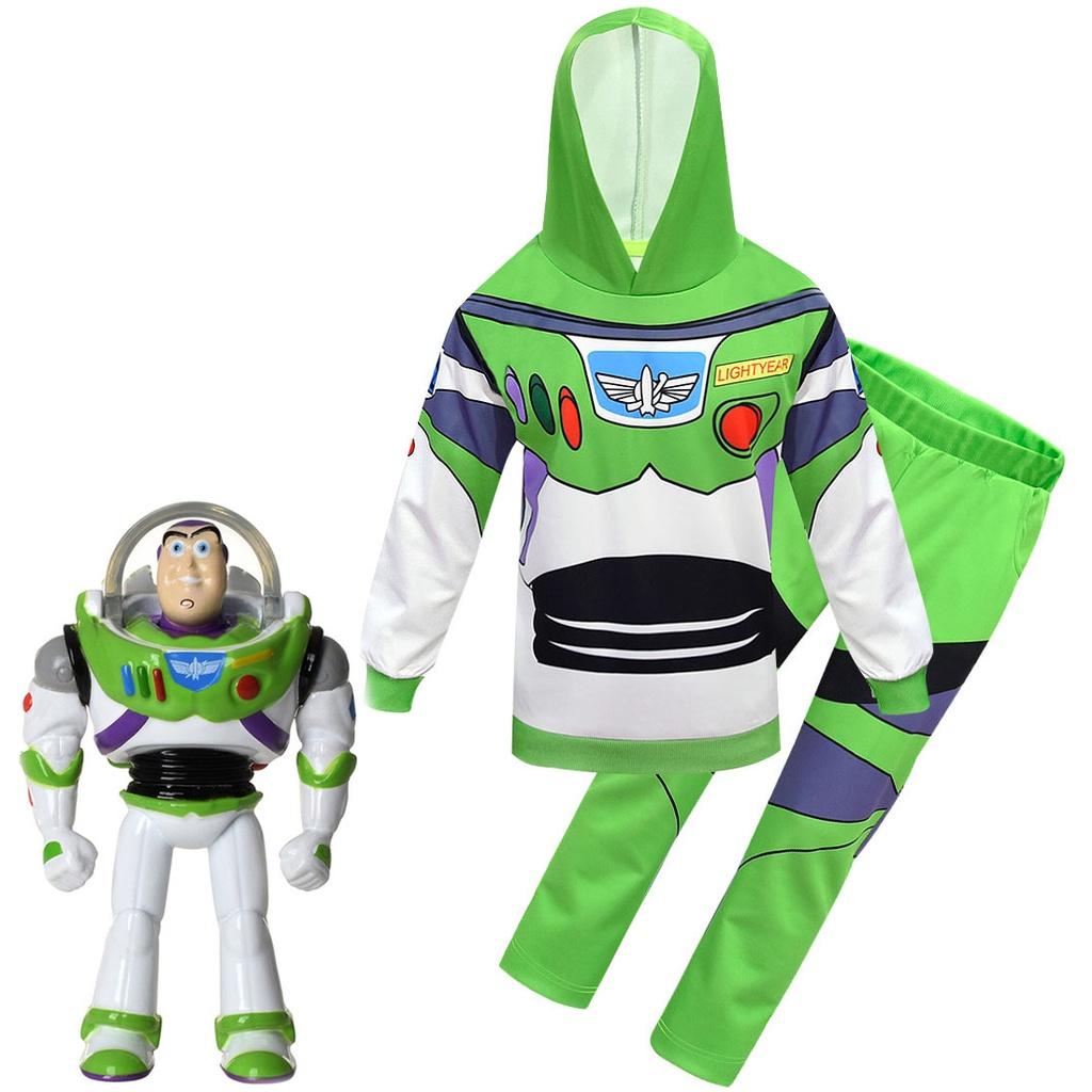 Adorable Toy Story 4 Cosplay Buzz Lightyear 2pcs Set Hoodie Pants Halloween Costume