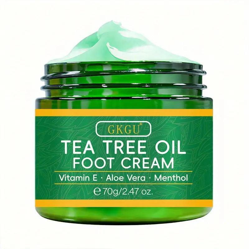 GKGU Tea Tree Oil Foot Cream Moisturizing Nourishing Dry Cracked Heel Repair Daily Foot Care 100ml less