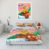 3PC Lion King Bedding Set Kids Adults Single Double King Flat Sheet Duvet Cover Pillowcase Bed Linens Bedclothes Free Shipping
