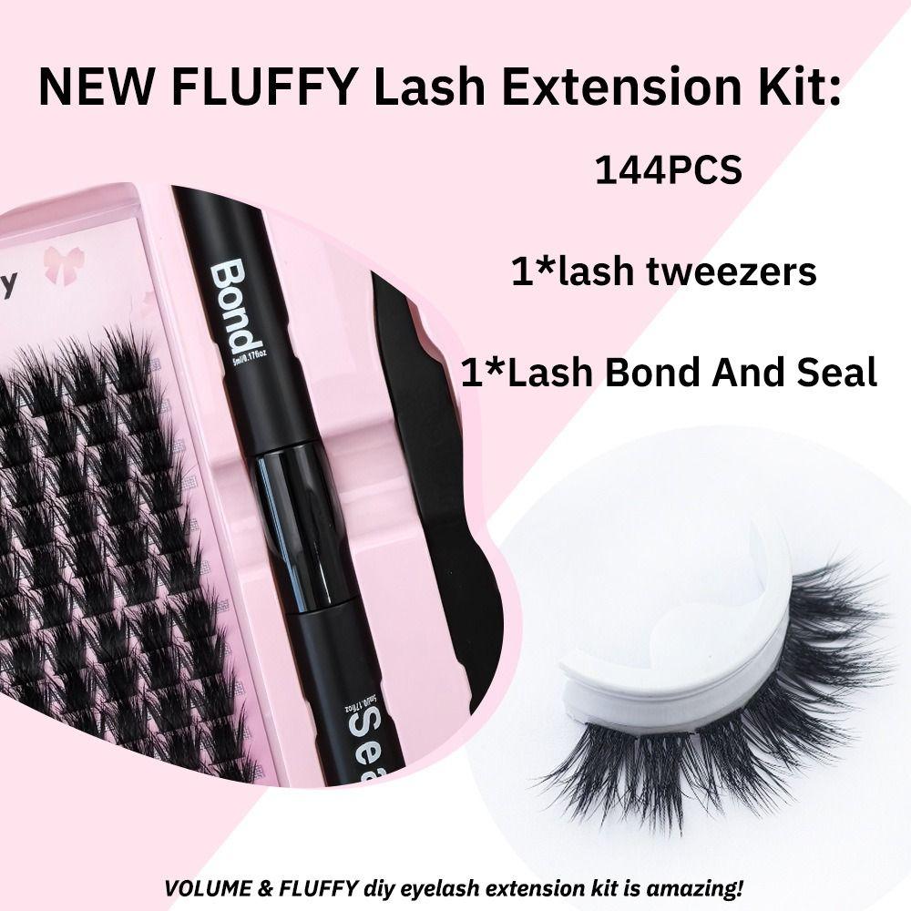 144 шт. отдельных пучков ресниц сегментированных набор для самостоятельного наращивания ресниц для ежедневной вечеринки и праздничной сцены