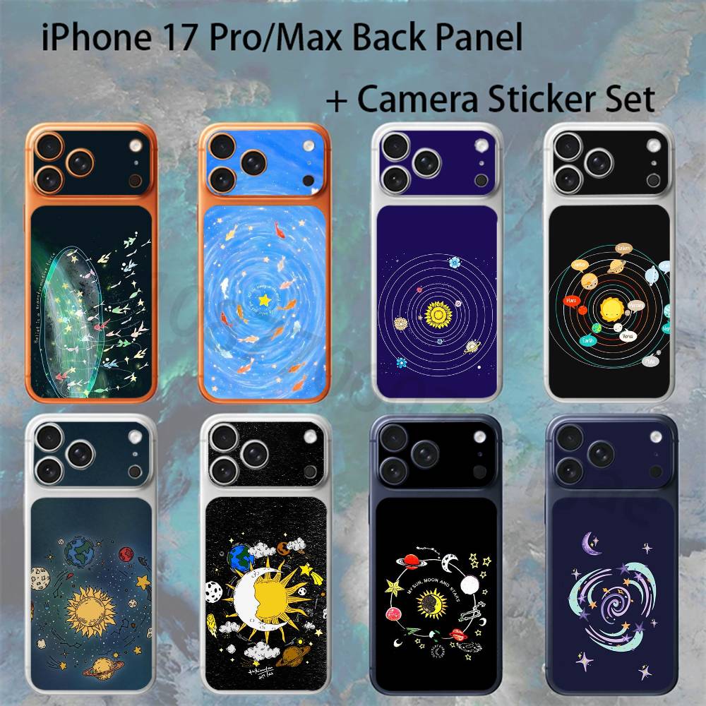 Milky Way Epoxy For iPhone 17pro/proMax Full body Back Cover Decal Skin Colorful Rear Protective Sticker Film