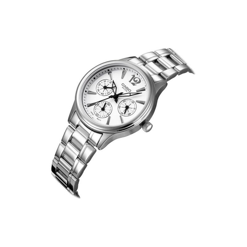 Casio Серия STANDARD Водонепроницаемые Бизнес Кварцевый Механизм Стальной Ремешок Японские и Корейские Женские;s Часы Белый циферблат LTP-2085D-7AVDF