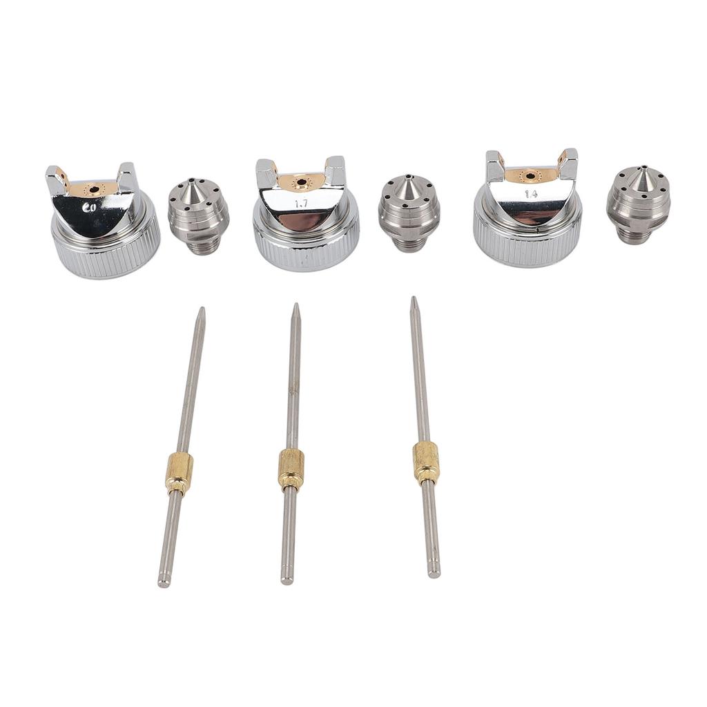 3 Sets Needle Fluid Nozzle Air Cap Kit H 827 1.4 1.7 2.0mm Stable Performance Brass Plastic Fluid Tip Size Set Up