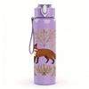 1PC Autumn Bush Fox Illustration 750ml Color Plastic Sports Water Bottle Leakproof Flip Straw Lid Suitable for Sports Office Home Use