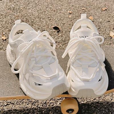 Осень Дышащие Женские Повседневные Туфли Мода Высокие Каблуки Женские Клинья Каблуки Кроссовки Толстая Подошва Кроссовки Обувь на Платформе