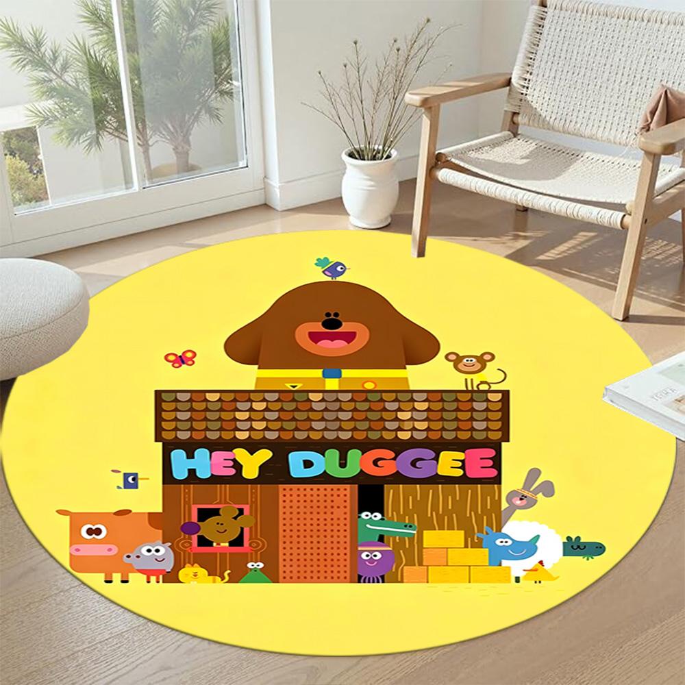 Duggee Round Carpet Suitable for Game Room Foyer Hallway Decorate room Anti-slip Round Rug Decorate Offices Best for Christmas