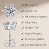 Moissanite Stud Earrings for Women Men, 925 Sterling Silver Earrings | Round Cut Lab Created Moissanite Diamond Stud Earrings, Hypoallergenic Rhodium