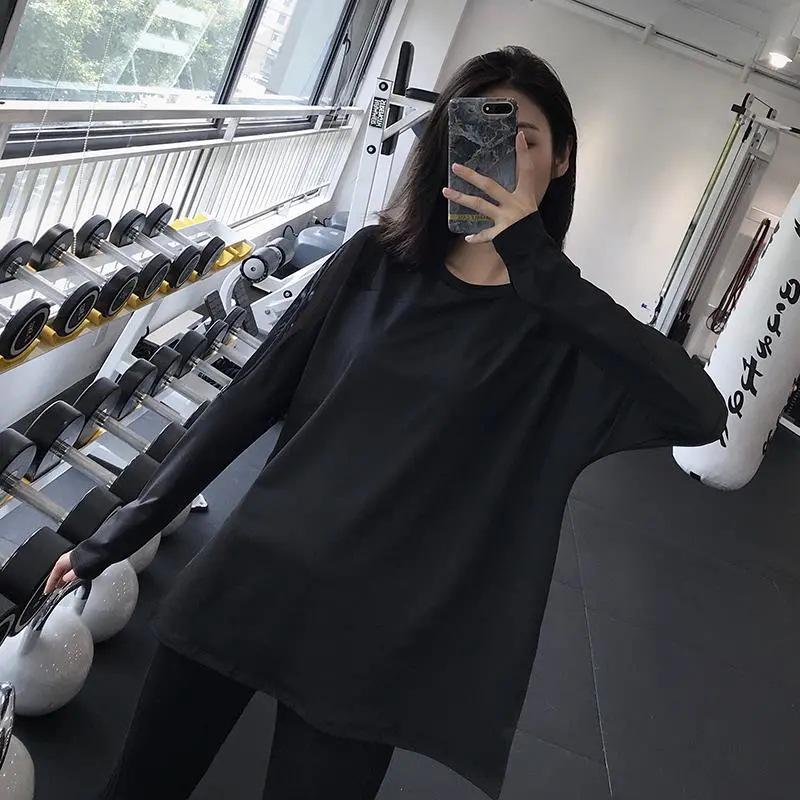 Celebrity Slim Breathable Yoga T-Shirt - Women's Quick-Dry Mesh Long Sleeve, Loose Fit for Spring & Autumn Workouts