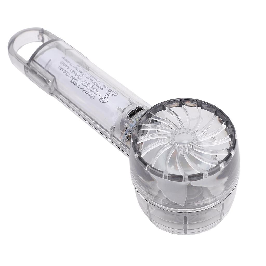 Handheld Mini Fan 3 Gear Speeds and Cooling Mode USB Ice Compress Transparent Outdoor Handheld Fan