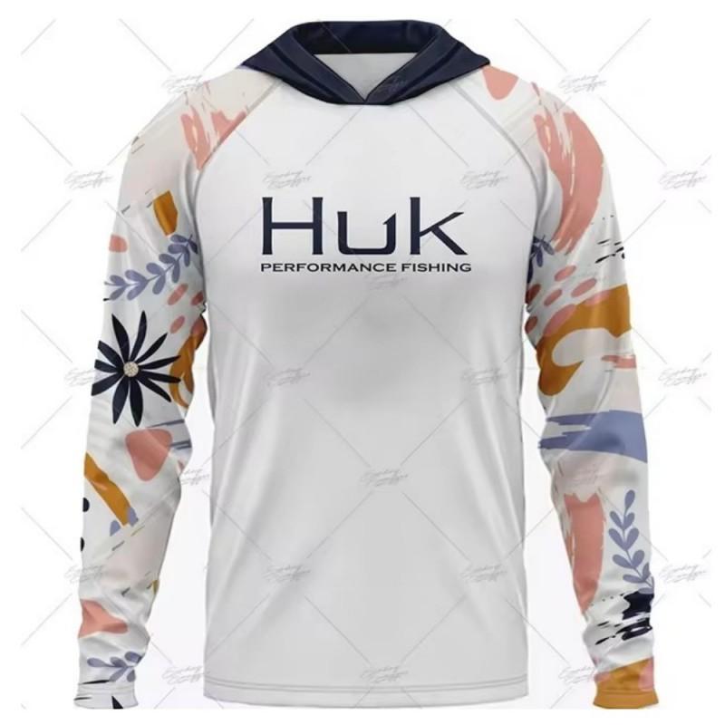 Рыболовный костюм HUK с длинным рукавом и капюшоном, с защитой от УФ-излучения UPF50+, Luya
