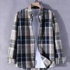 Хлопково-льняные рубашки с длинными рукавами для мужчин, деловая повседневная клетчатая рубашка, мужская дышащая летняя одежда в полоску с передним карманом