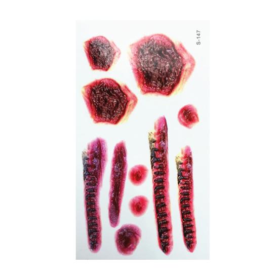 3D Хэллоуин Кровавый Шрам Временная Татуировка Наклейка Косплей Боди-Арт Макияж Наклейка