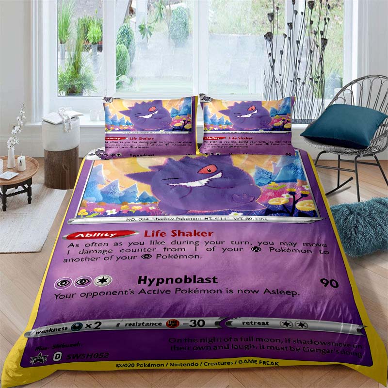 Pokémon Charizard Print 3-Piece Bedding Set — 10 Sizes Available — King-Size Pillowcases, Adult Bedspread, Bedroom Bedding Set