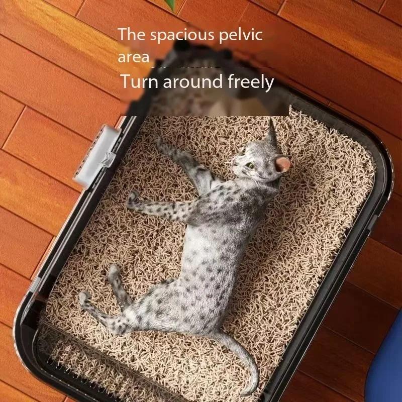 Кошачий туалет полузакрытый съемный брызгозащитный туалет для кошек антипригарный большой емкости товары для животных лоток для котят кошачий туалетный горшок