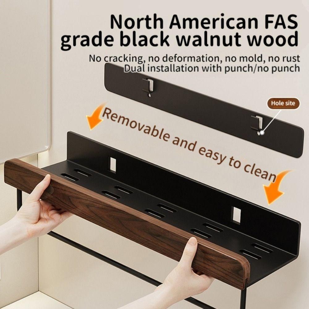 Wood Detachable Shower Storage Rack Corrosion-Resistant Bathroom Storage Rack  Bathroom Use