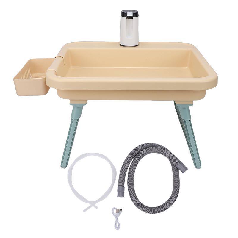 Portable Sink with Electric Water Pump Easy Setup Mobile Hand Wash Station for Outdoor Dishwashing Camping