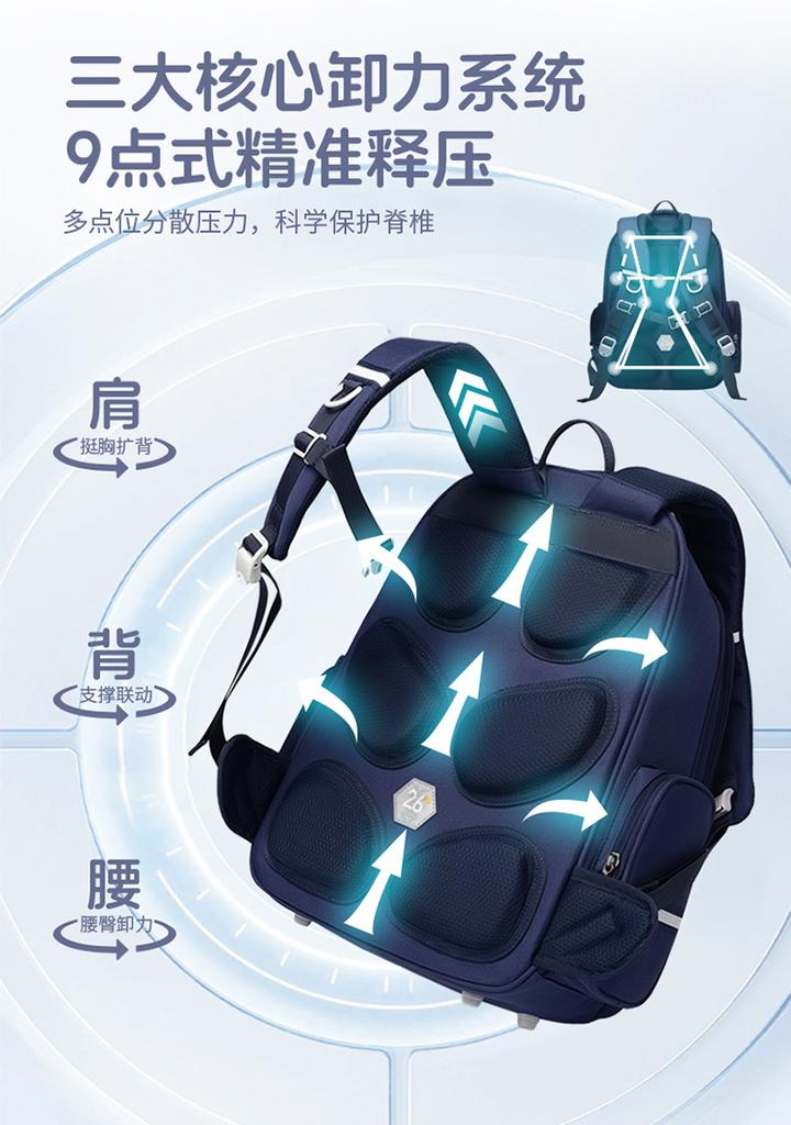 GOLF's new elementary school backpack for grades one, two, three, to six is lightweight and reduces the burden on boys and girls' backpacks
