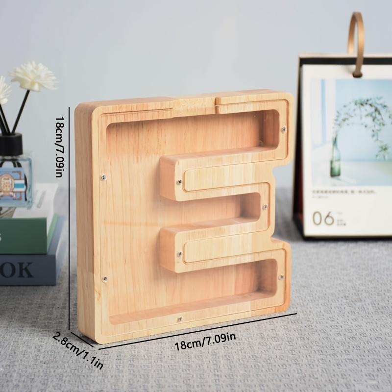 Уникальный прозрачный дизайн Деревянная копилка с алфавитом A-Z для хранения монет и мелочи, Креативный подарок на день рождения, Подарок для декора дома на Хэллоуин