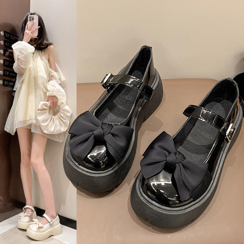 Туфли Мэри Джейн Женские Туфли С Толстой Подошвой Большие Туфли Лето Весна Бантик Мягкие Туфли Sister Single