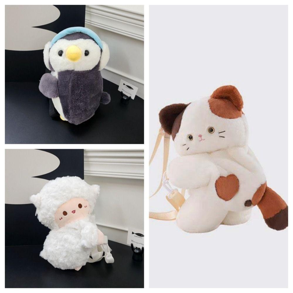 Doll Children Backpack Plush Toy Animal Shoulder Bag Soft Penguin Crossbody Bag  Outdoor