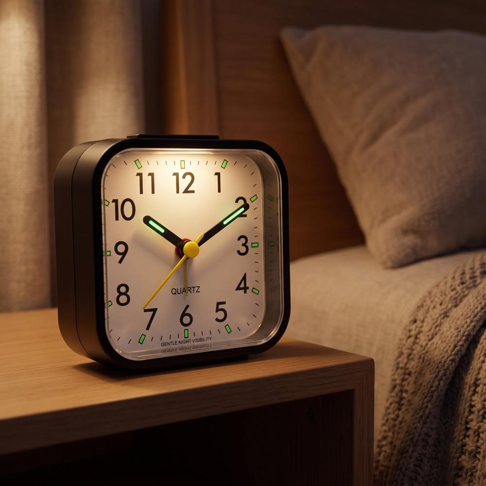 3.15in Digital Desk Clock White Bedside Alarm Clock Small Desk Alarm Clock for Home Office