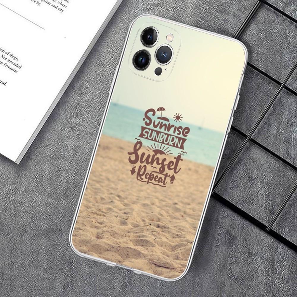 Летний пляжный чехол для телефона для iPhone 15 14 11 12 13 Mini Pro XS Max Чехол 6 7 8 Plus X XR SE 2020 Funda Shell