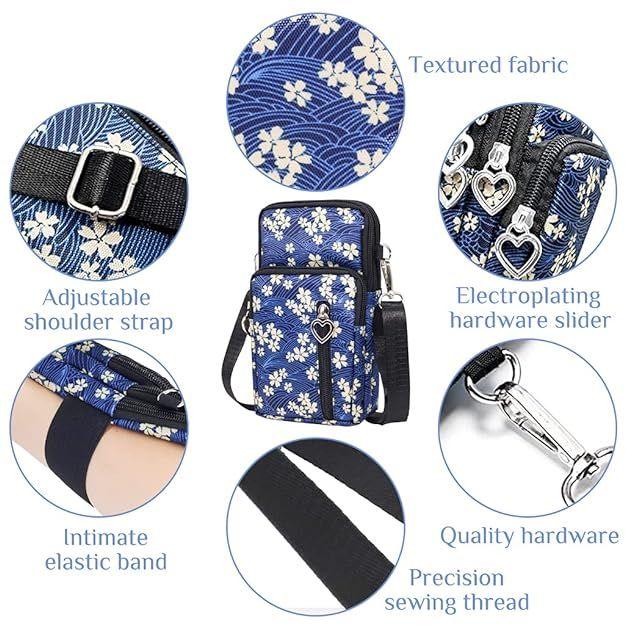 Crossbody Phone Bags For Women 3 Layers Small Multifunctional Mobile Pouch Sling Bags For Girls Latest Travel Cell Phone Purses Pouch