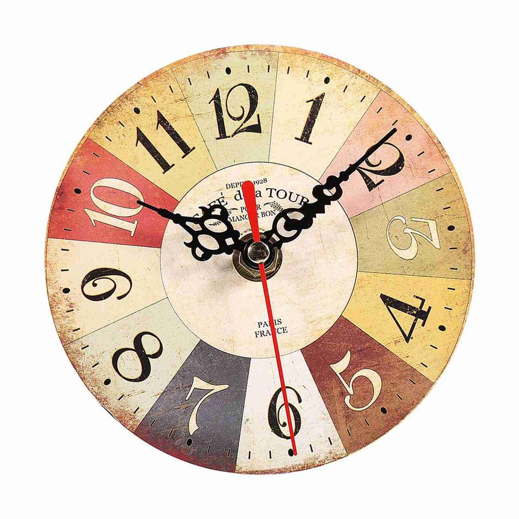 1Pc Artistic Creative European Style Round Antique MDF Home Office Wall Clock Decoration New