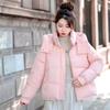 Утепленное теплое хлопковое пальто с капюшоном и длинными рукавами для женщин, весеннее новое, контрастного цвета, свободного кроя, маленькое хлопковое пальто