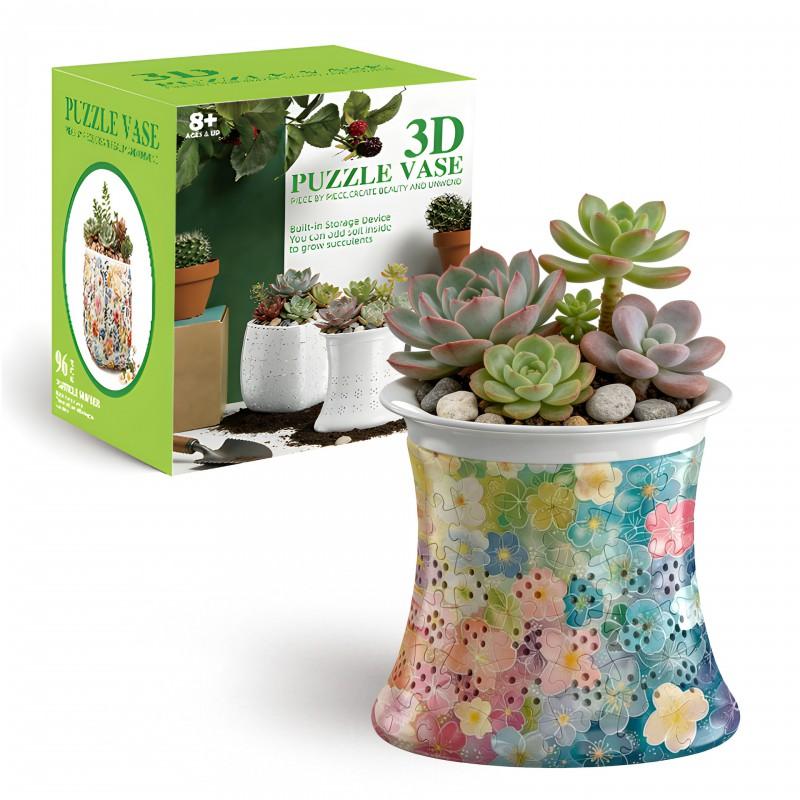 3D Puzzle Vase DIY Flower Arrangement Ornament Kids Gift Home Decor