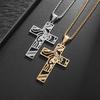Adjustable Length Clavicle Chain Crucifix Pendant Necklace Unisex Christian Religious Neckchain Jewelry for Men Women