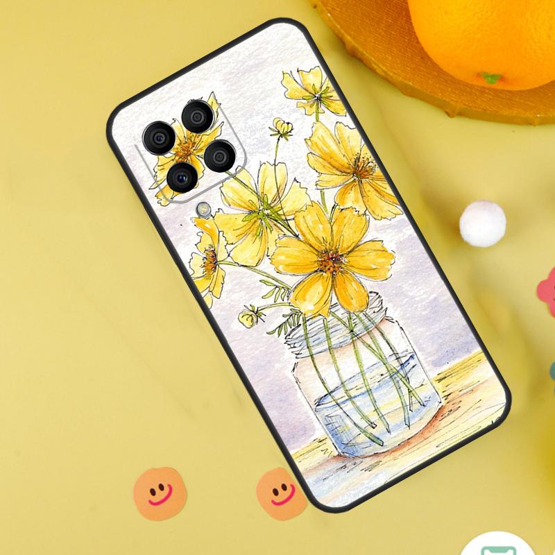 Yellow Cosmos Flowers Lavender Case For Samsung Galaxy M31 M32 M12 M52 M21 M15 M55 M56 M36 M16 M06 M13 M33 M53 M14 M34 M54