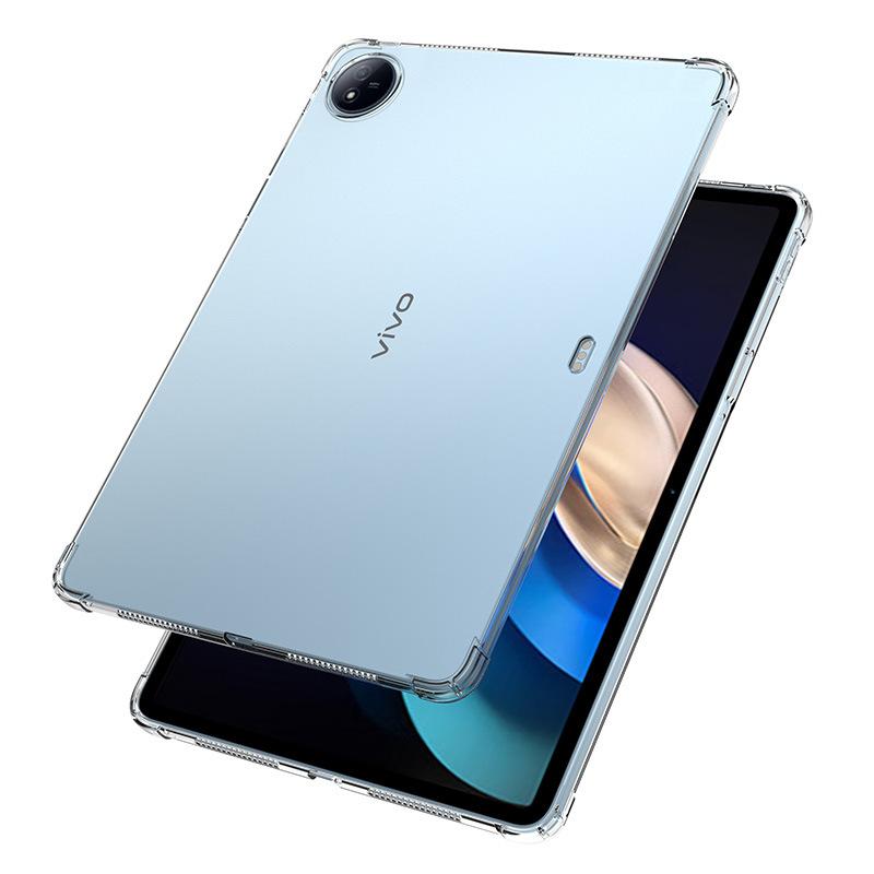 Совместимый vivo Pad 3/5 Pro Четырехугольный Ударопрочный Прозрачный 13-дюймовый 2026 TPU Мягкий Чехол Золотой Вставкой Зеркальная Поверхность