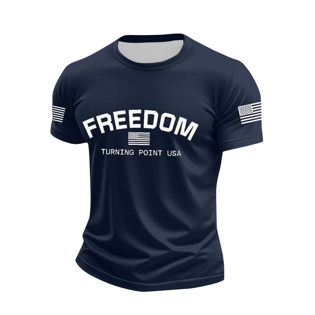 Мужская футболка с коротким рукавом с принтом Мужская свободная повседневная футболка с коротким рукавом