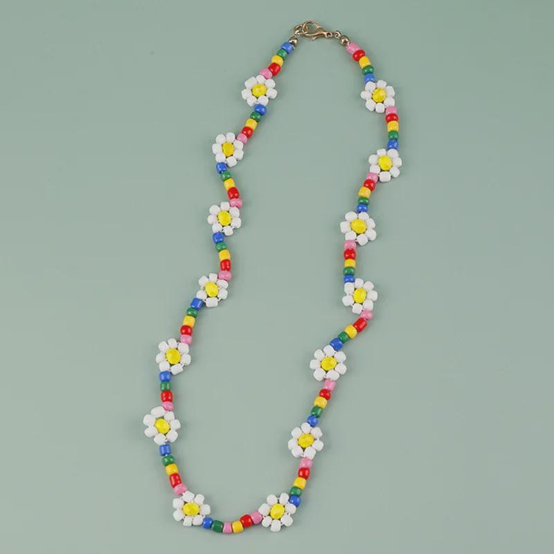 Ювелирный набор из ожерелья ручной работы «Маргаритка» и разноцветного браслета с бусинами для детей Yunyun Jewelry