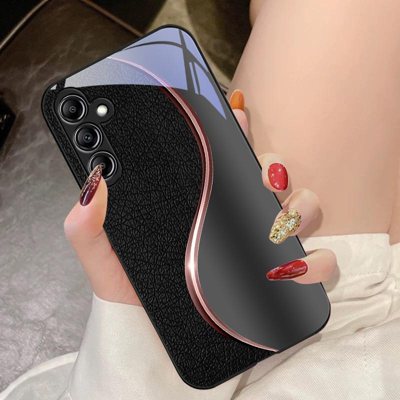 Закаленное Стекло Чехол для Телефона для Samsung Galaxy A14 4G 20 30 52 20S 21S 22 A25 32 33 34 42 50 51 53 54 70 71 5G Дерматоглиф