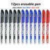 12pcs/set Black/Blue/Red Erasable Gel Pens 3Colors Fine Tip 0.5mm Smooth Writing for Office Students Stationery