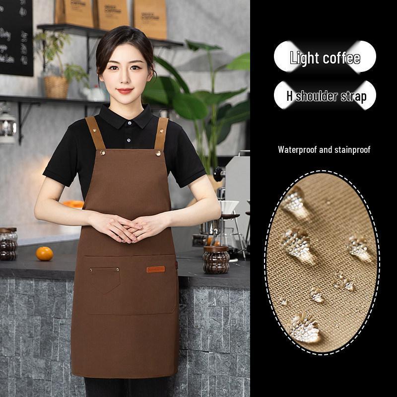Водонепроницаемый фартук для молодого официанта с логотипом для ресторана молочного чая