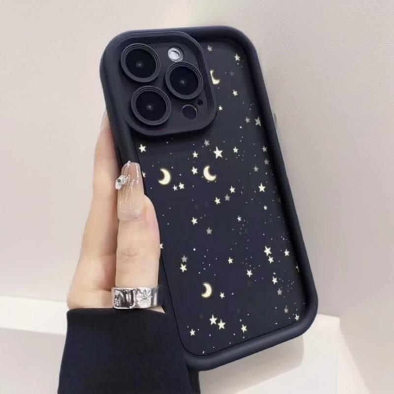 Чехол для iPhone со звездами и луной для 13-17 Pro Max - Японский корейский стиль